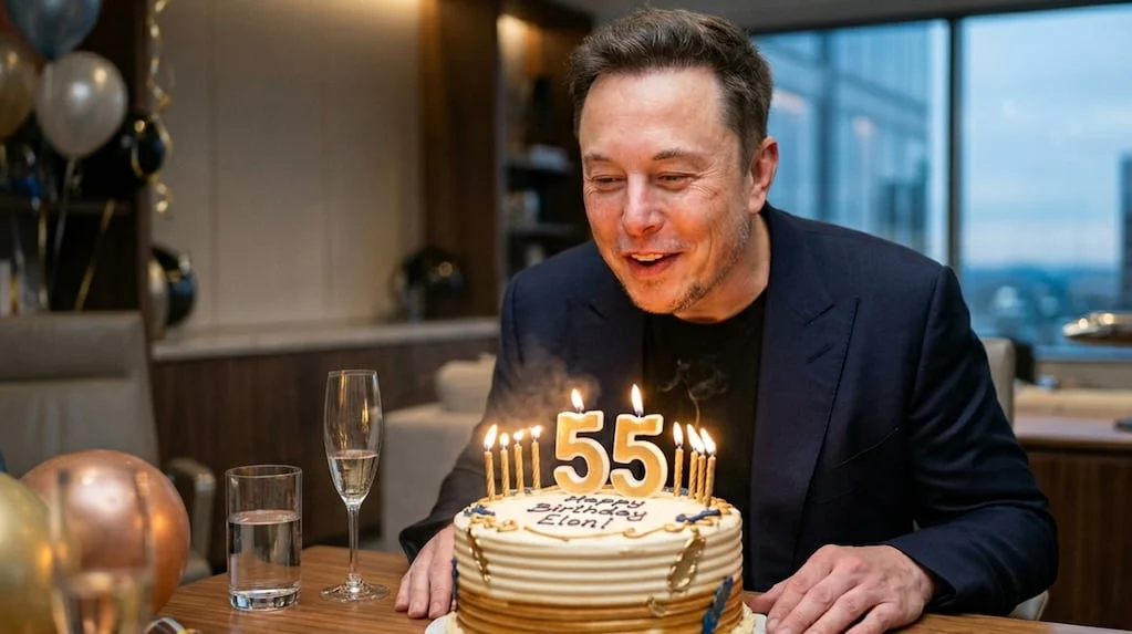 Elon Musk en su cumpleaños