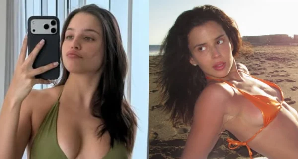Emilia Mernes y Nathy Peluso luciendo microbikinis en la playa