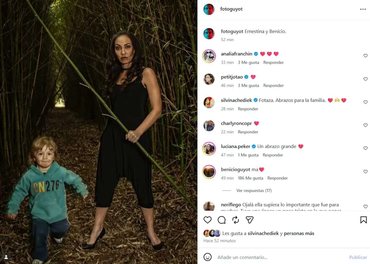 Alejandro Guyot y su hijo Benicio en un entorno natural, recordando a Ernestina Pais