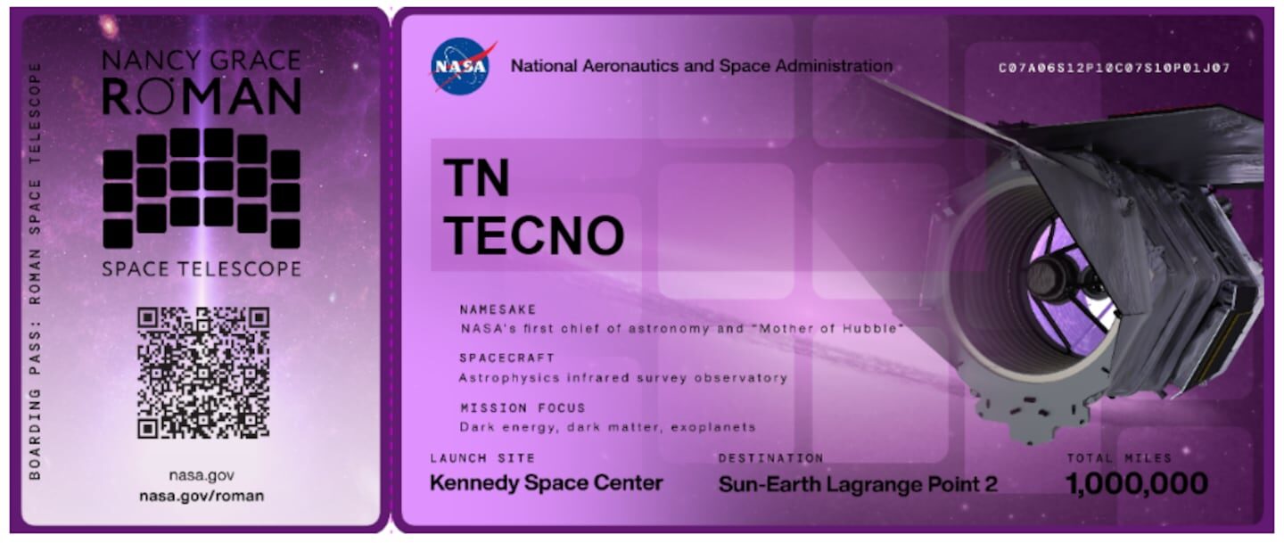 Tarjeta de embarque del Telescopio Nancy Grace Roman de la NASA