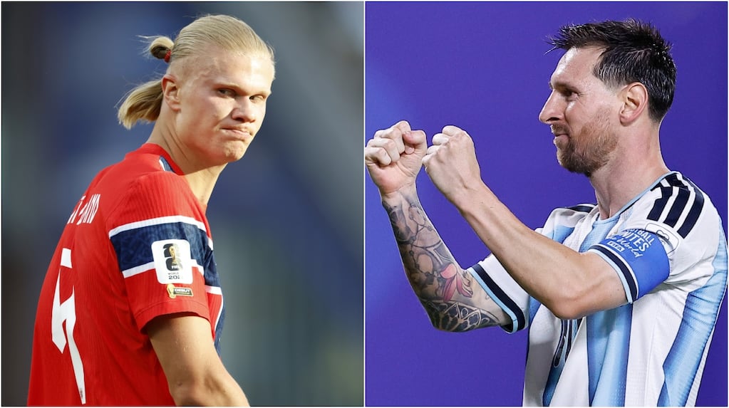 Erling Haaland y Lionel Messi durante el Mundial 2026