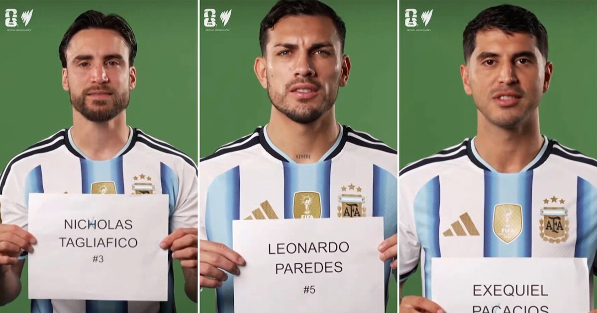 Errores de nombres en la presentación de la selección argentina