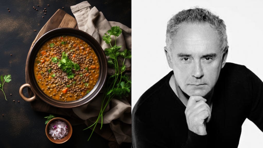Guiso de lentejas y sepia preparado por Ferran Adrià