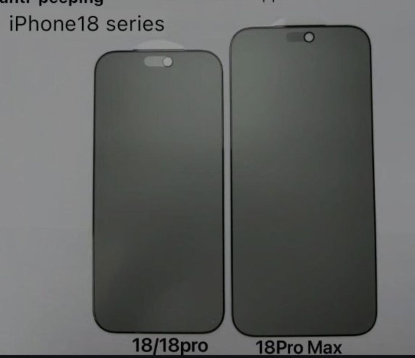 Filtración de protectores de pantalla para el iPhone 18 y iPhone 18 Pro Max
