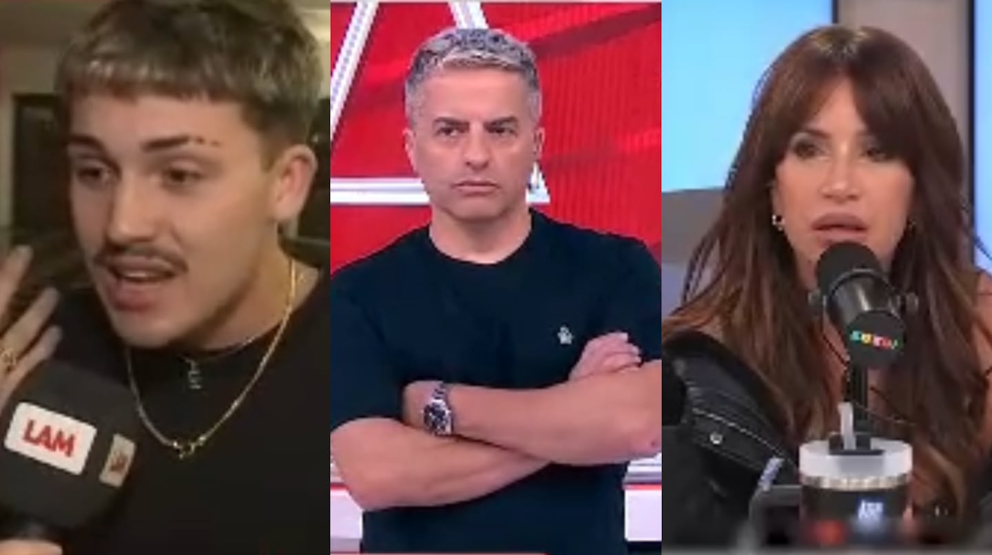 Juan Otero, conductor de programa y Florencia Peña en un debate mediático