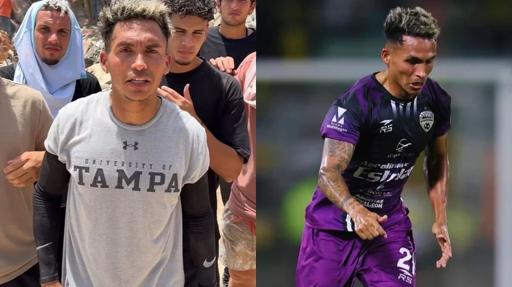 Futbolista Robert Garcés en labores de rescate tras terremotos en Venezuela