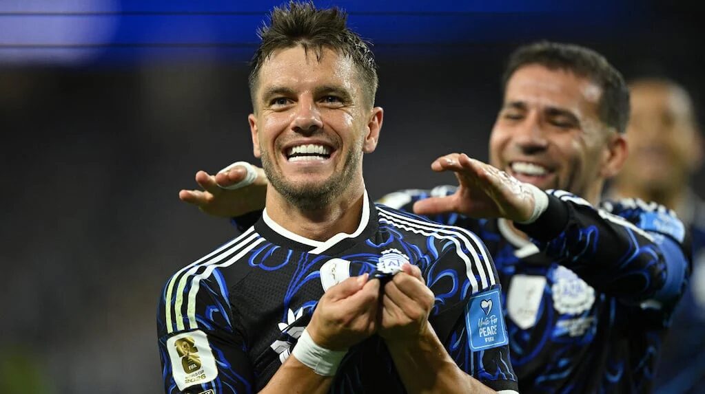 Giovani Lo Celso celebra su gol de tiro libre en el Mundial 2026