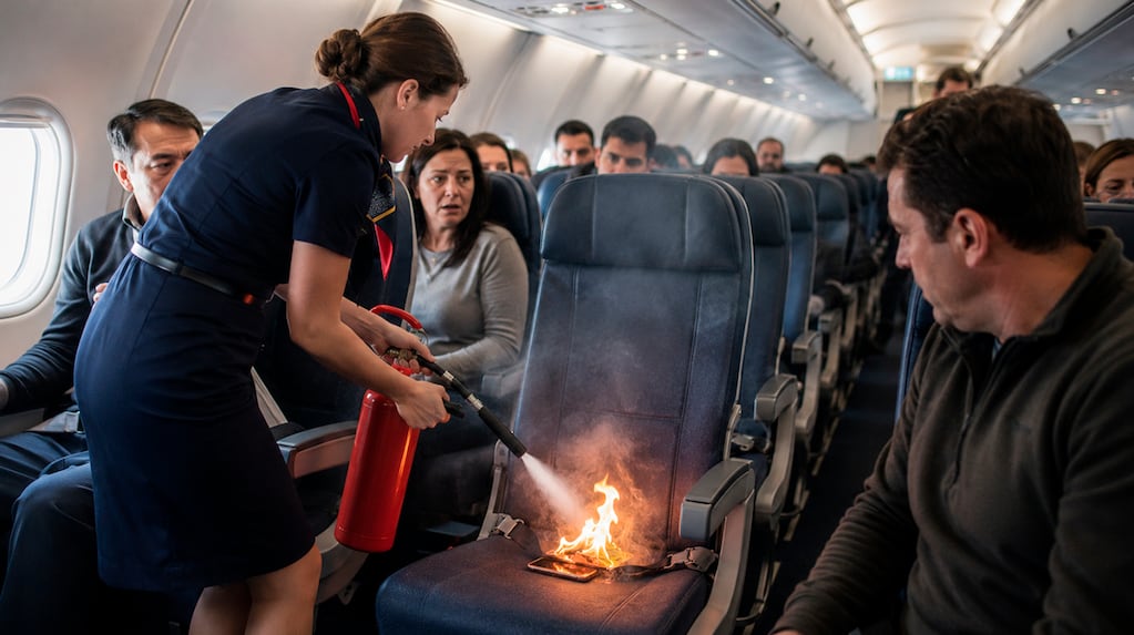 Incendio en vuelo de British Airways por celular en llamas