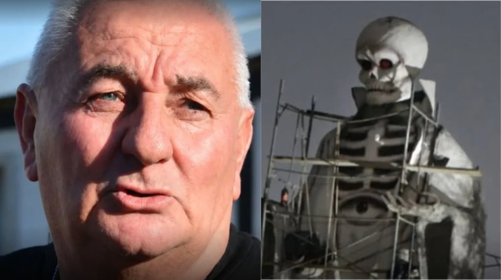 Estatua de San La Muerte construida por Daniel Quinteros