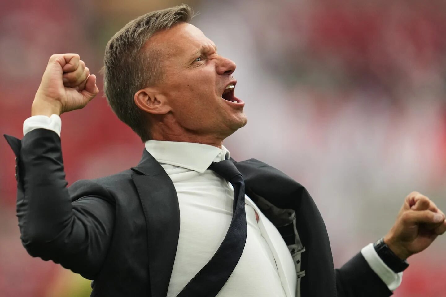 Jesse Marsch celebra con entusiasmo tras un triunfo en el Mundial 2026
