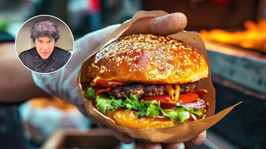 Hamburguesa saludable de Jordi Cruz con lechuga y ingredientes frescos