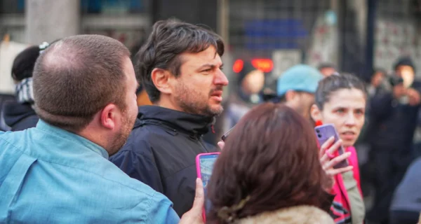 Juan Grabois en una manifestación