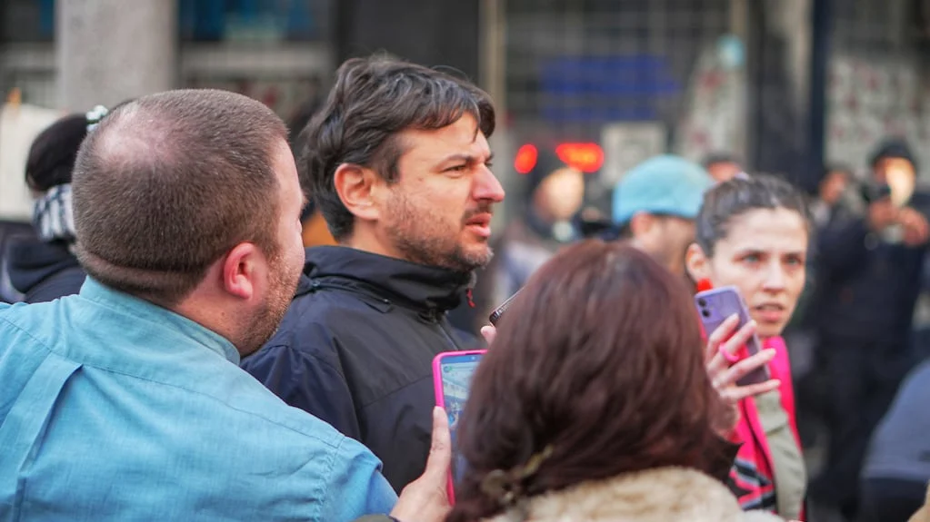 Juan Grabois en una manifestación