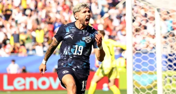 Julio Enciso celebra su gol contra Alemania en el Mundial 2026