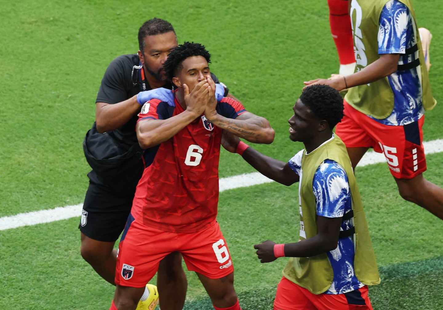 Kevin Pina celebra su gol ante Uruguay en el Mundial 2026