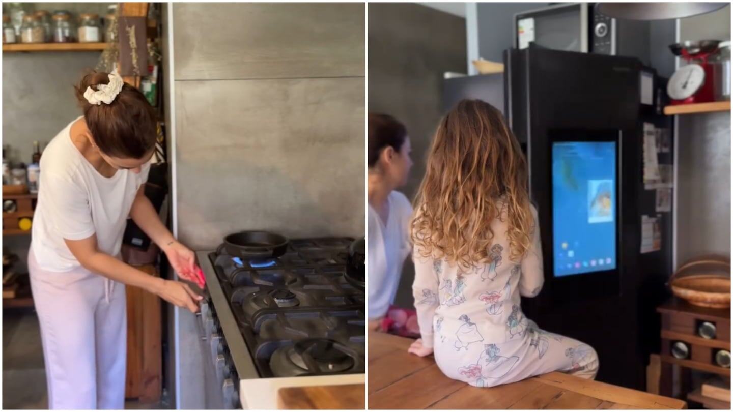 Agustina Cherri cocinando en su cocina familiar en Pilar
