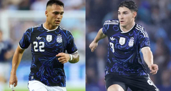 Lautaro Martínez en un partido de la Selección Argentina