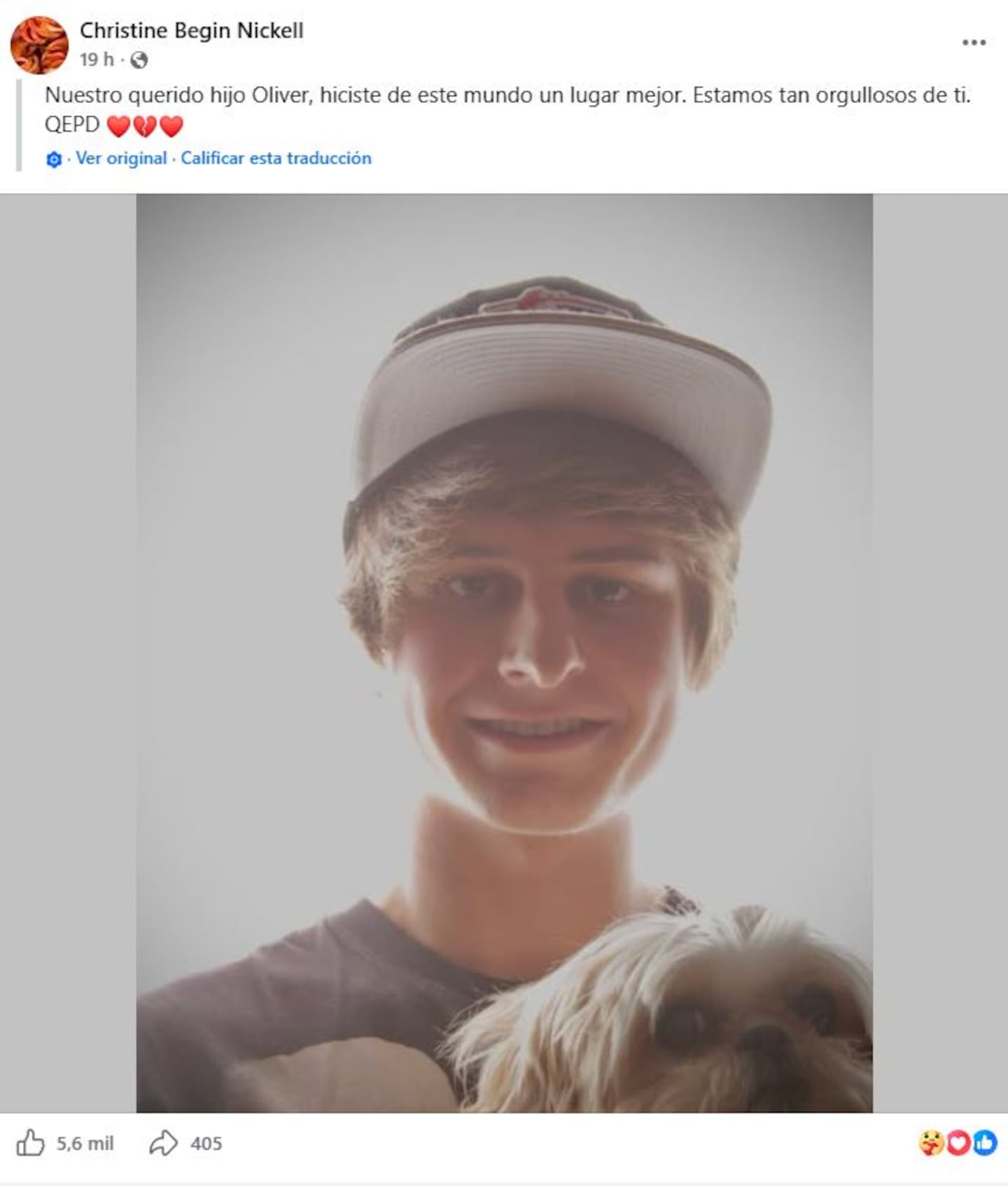 Oliver Tree sonriendo junto a su perro en una imagen conmovedora