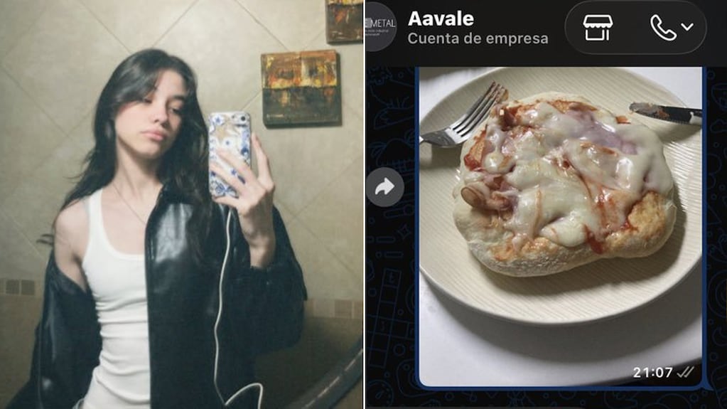 Pizza preparada por una joven