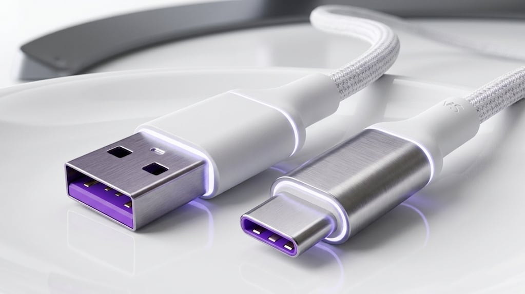 Puerto USB violeta