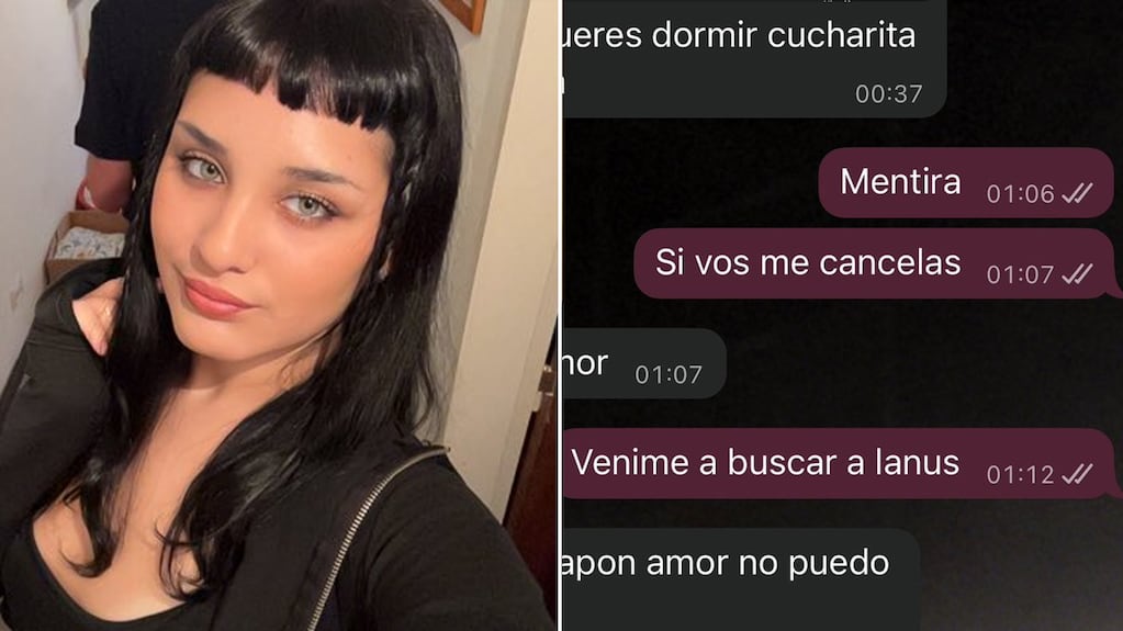 Captura de pantalla del chat viral entre Lola y su novio sobre un partido del Mundial