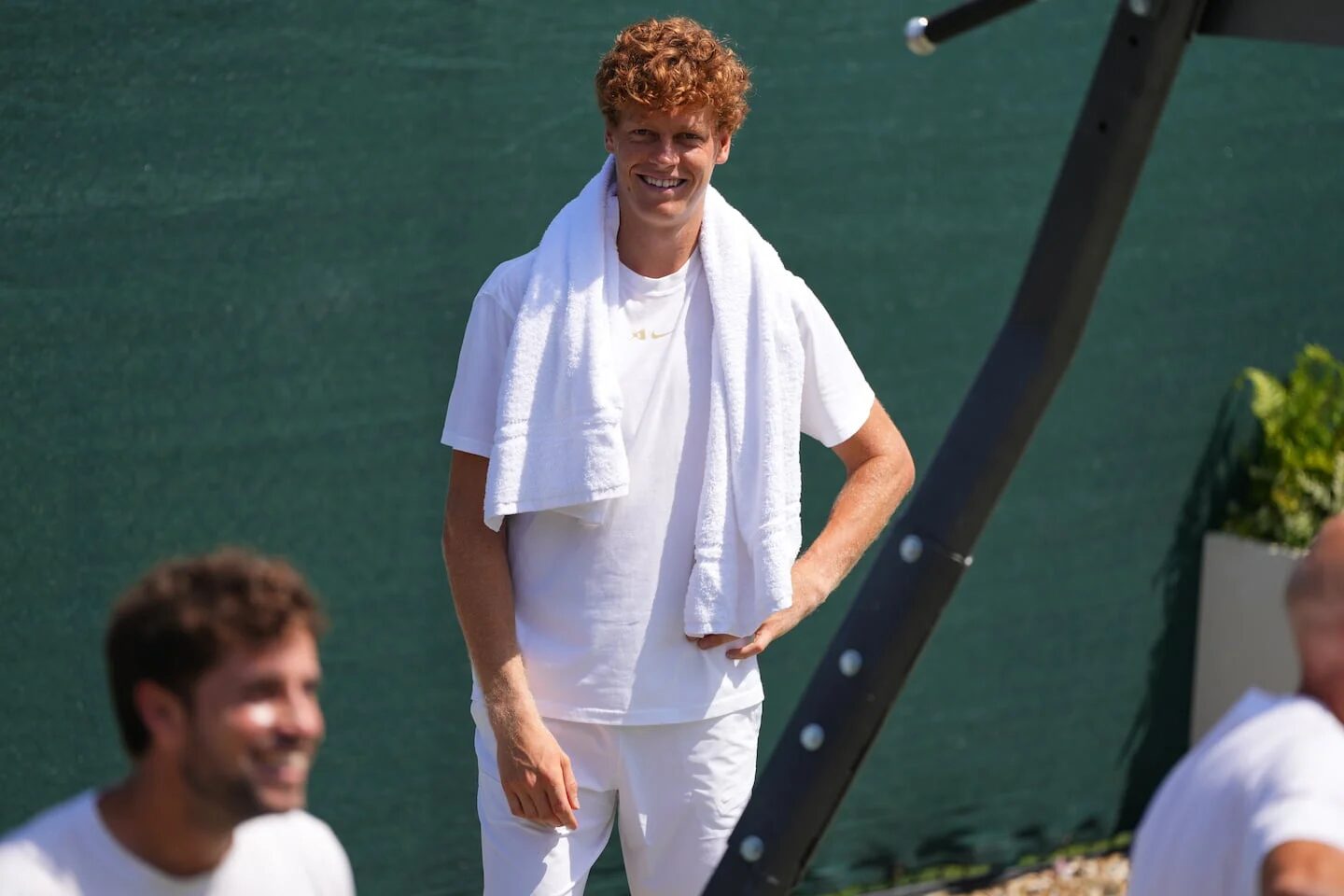Francisco Cerúndolo sonríe durante un entrenamiento en Wimbledon
