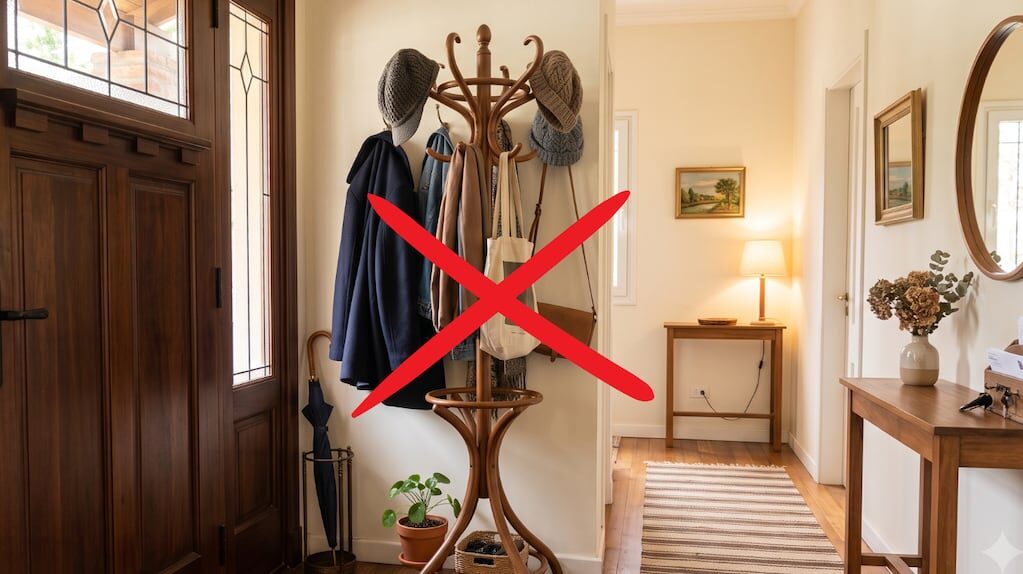 Entrada de casa moderna con muebles minimalistas