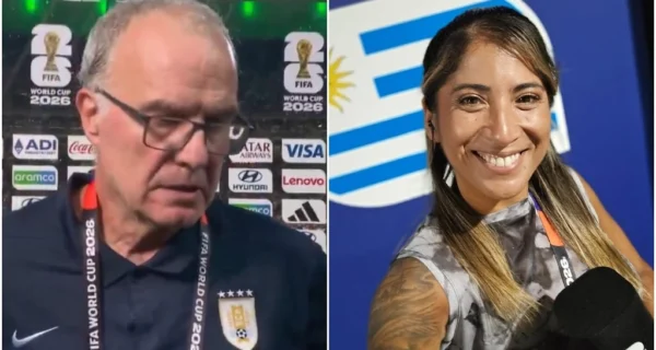 Majo Paiva durante la entrevista con Bielsa