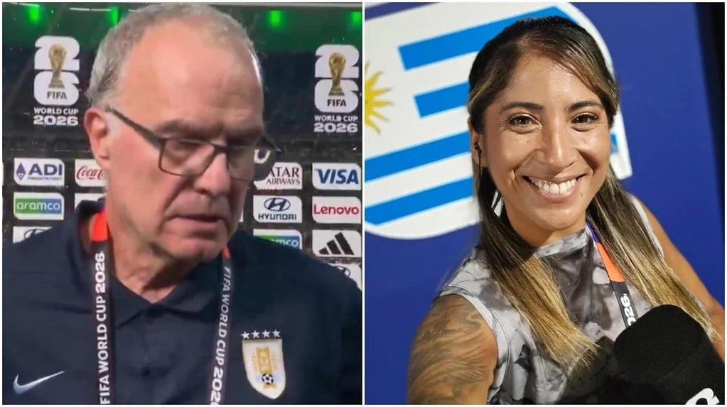 Majo Paiva durante la entrevista con Bielsa