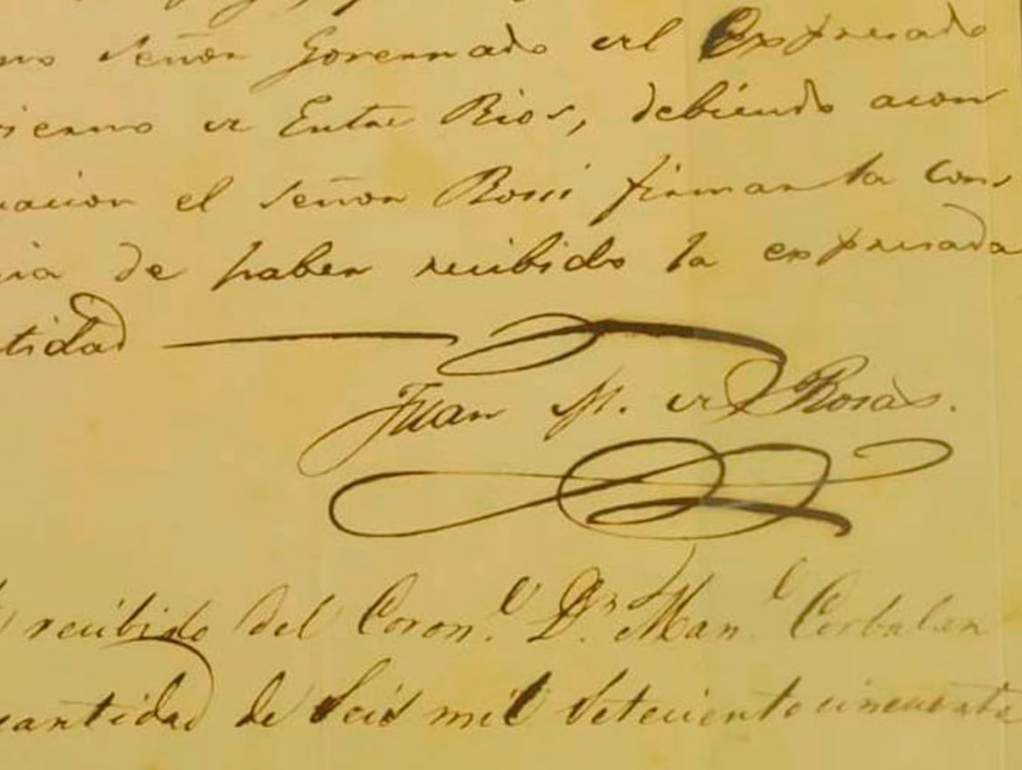 Firma manuscrita en un documento histórico argentino