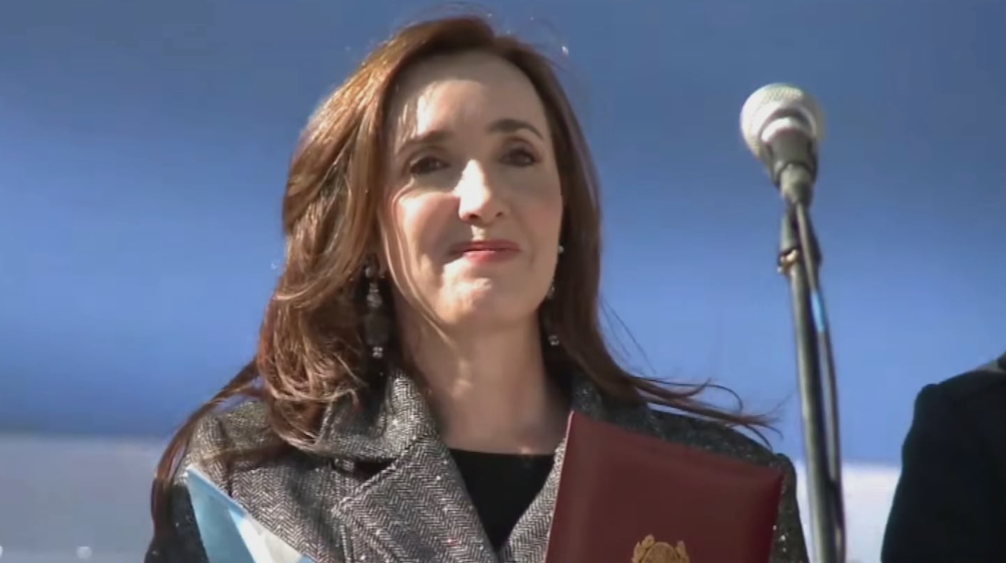 Victoria Villarruel durante un acto oficial en la Casa Rosada