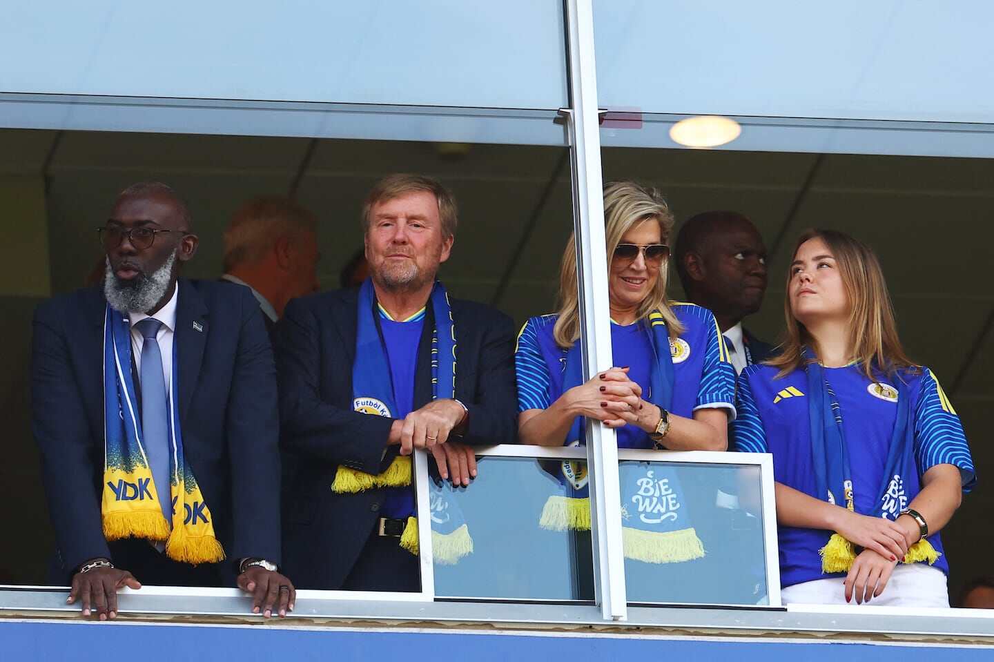 La Reina Máxima de los Países Bajos con camiseta de Curazao en el Mundial 2026
