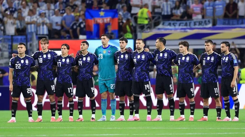 Jugadores de la Selección Argentina celebrando un gol contra Jordania en el Mundial 2026