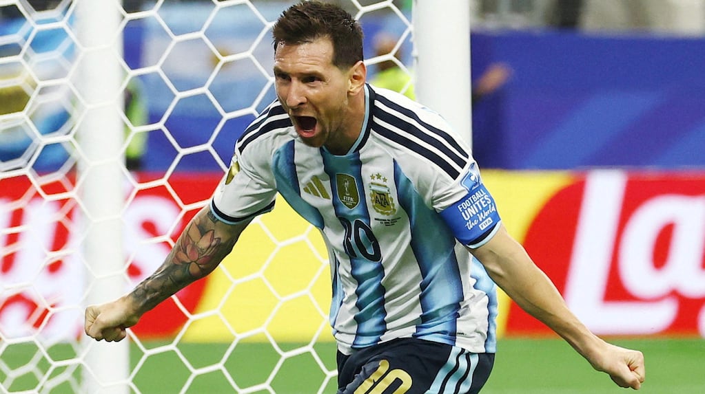 Lionel Messi celebrando un gol con la Selección argentina en el Mundial 2026
