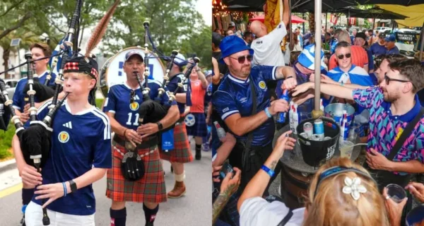 Hinchas escoceses de la Tartan Army en el Mundial 2026
