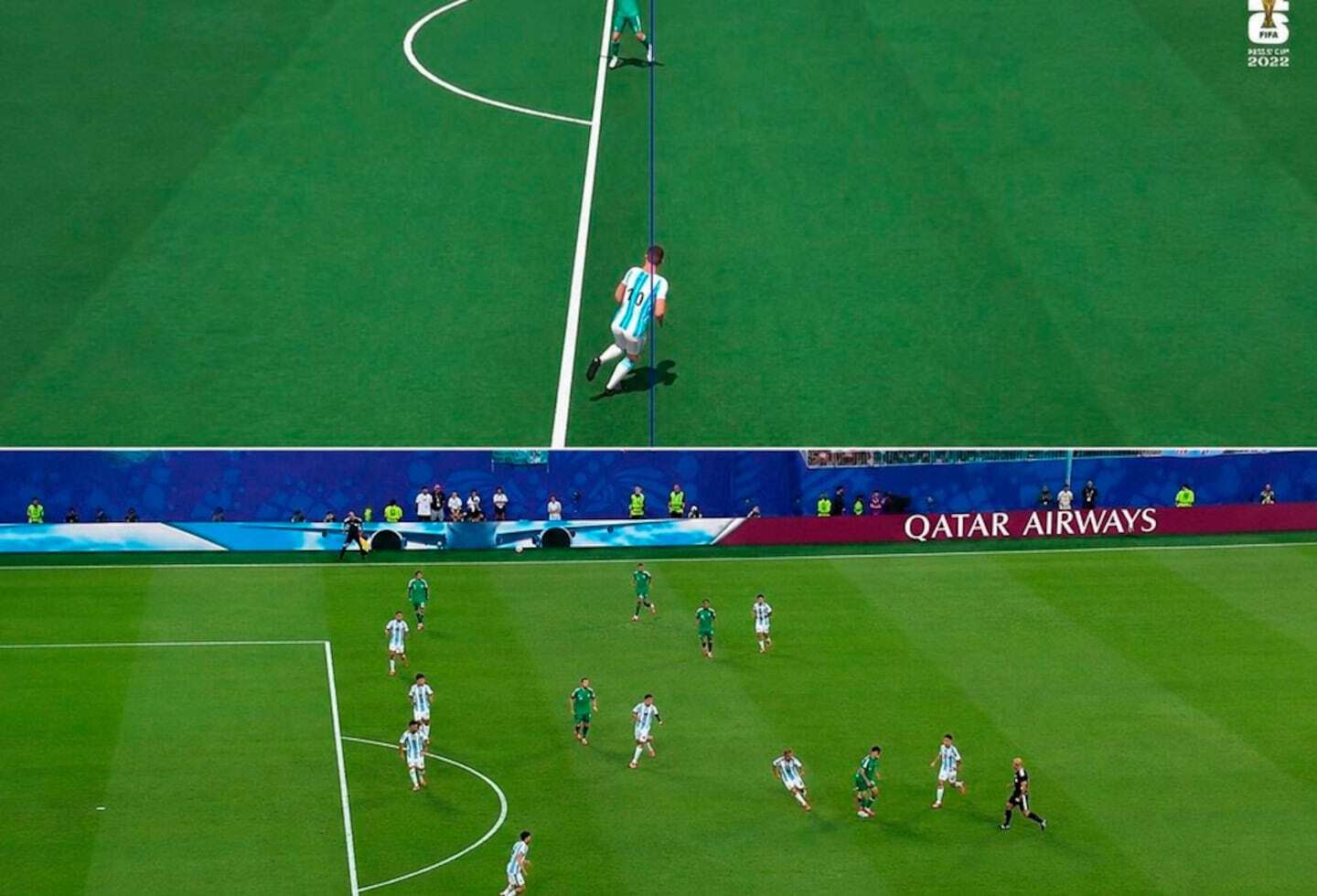 Jugador argentino en acción durante un partido del Mundial 2026 con tecnología de offside semiautomático