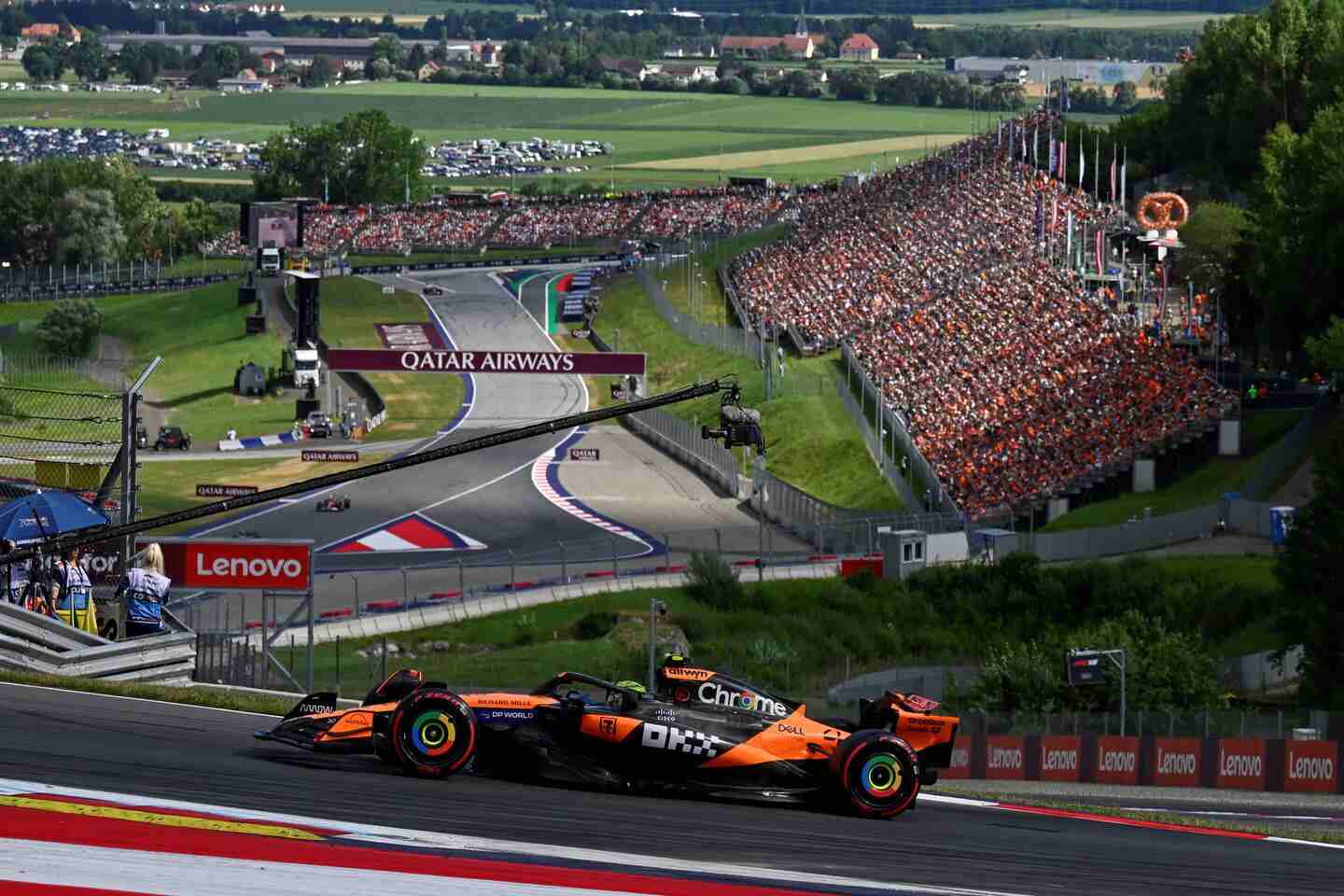 Franco Colapinto compitiendo en el GP de Austria de Fórmula 1 en el Red Bull Ring