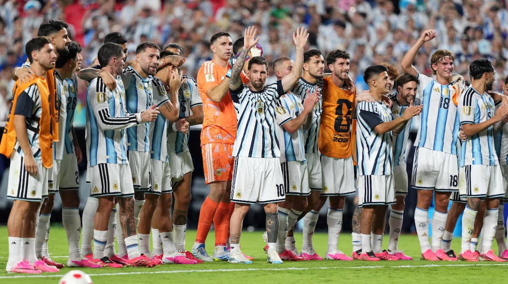 Selección argentina celebrando un gol en el Mundial 2026
