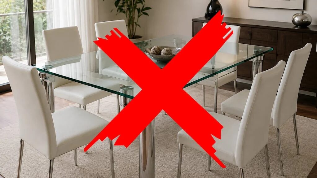 Mesa de madera maciza en una decoración moderna