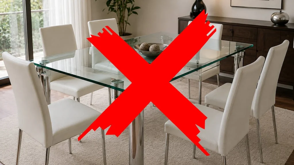 Mesa de madera maciza en una decoración moderna