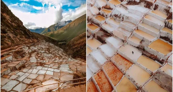 Vista de las Salineras de Maras en Perú