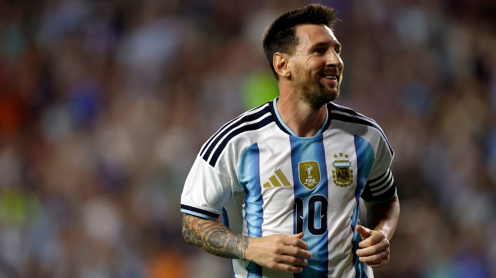 Lionel Messi jugando para la Selección argentina