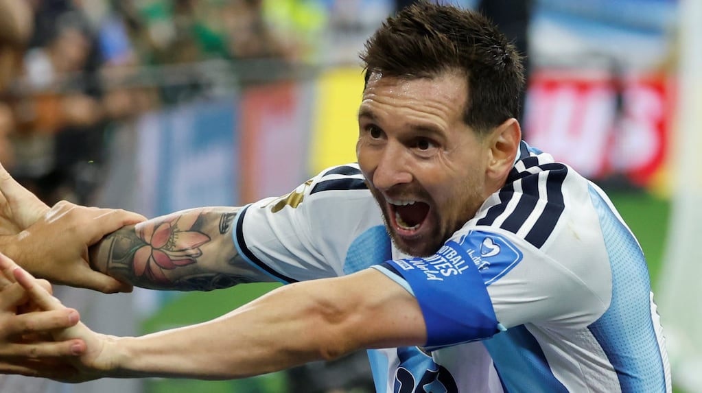 Lionel Messi celebrando un gol en la Copa Mundial 2026