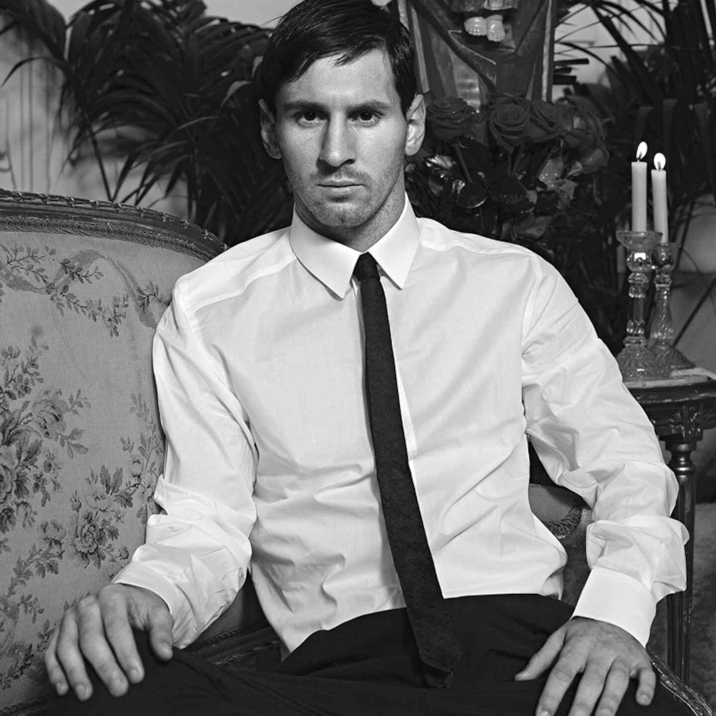 Lionel Messi posando como modelo para Dolce & Gabbana en 2013