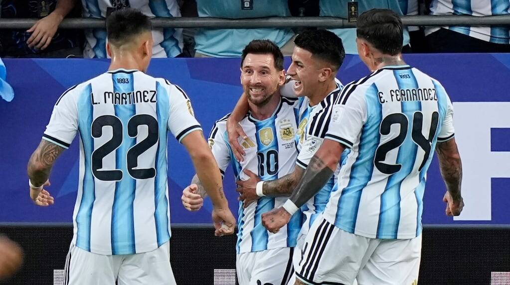 Lionel Messi celebrando un gol en el Mundial 2026