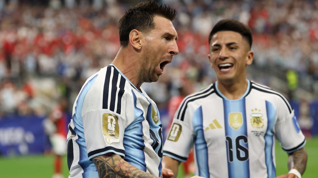 Lionel Messi celebra su gol en el Mundial 2026