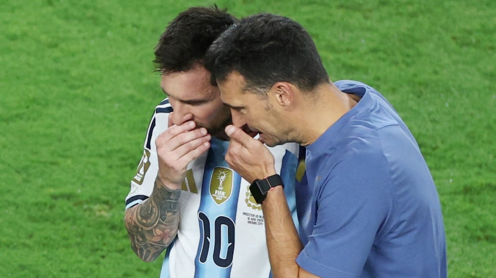 Lionel Scaloni emocionado durante el partido de Argentina en el Mundial 2026