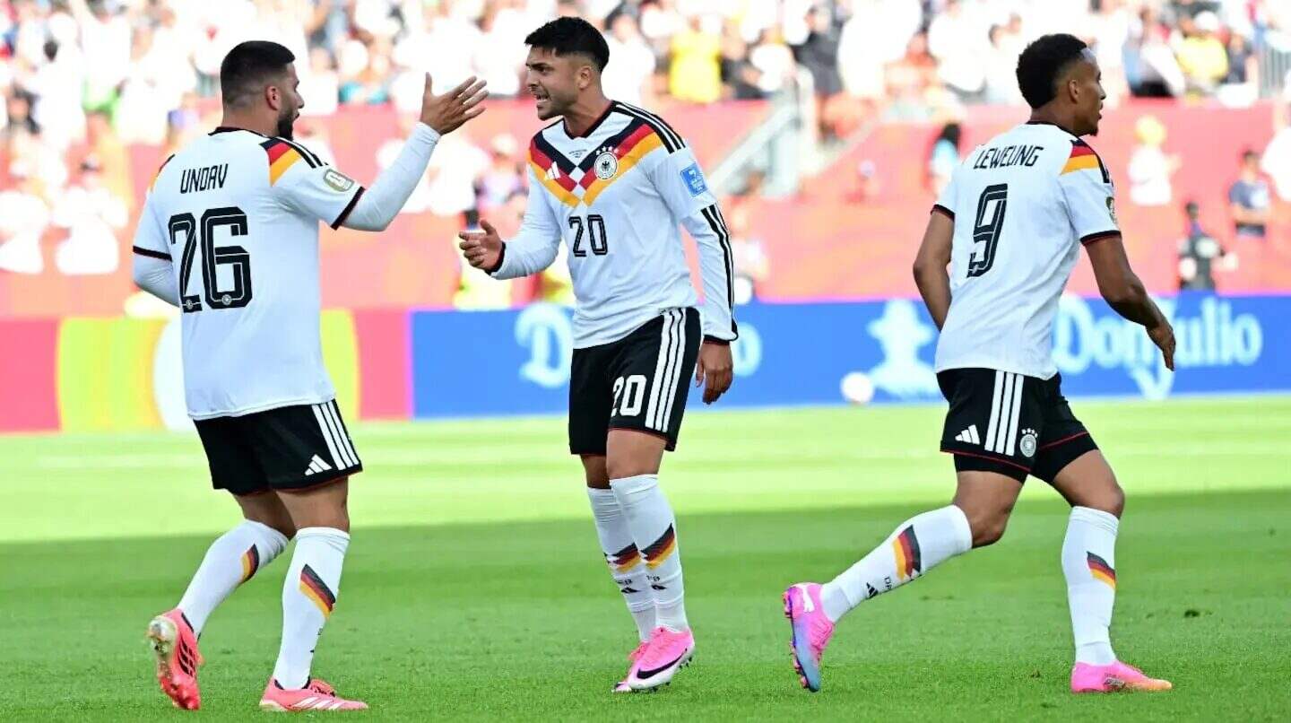 Jugadores de la selección de Alemania celebrando un gol en el Mundial 2026