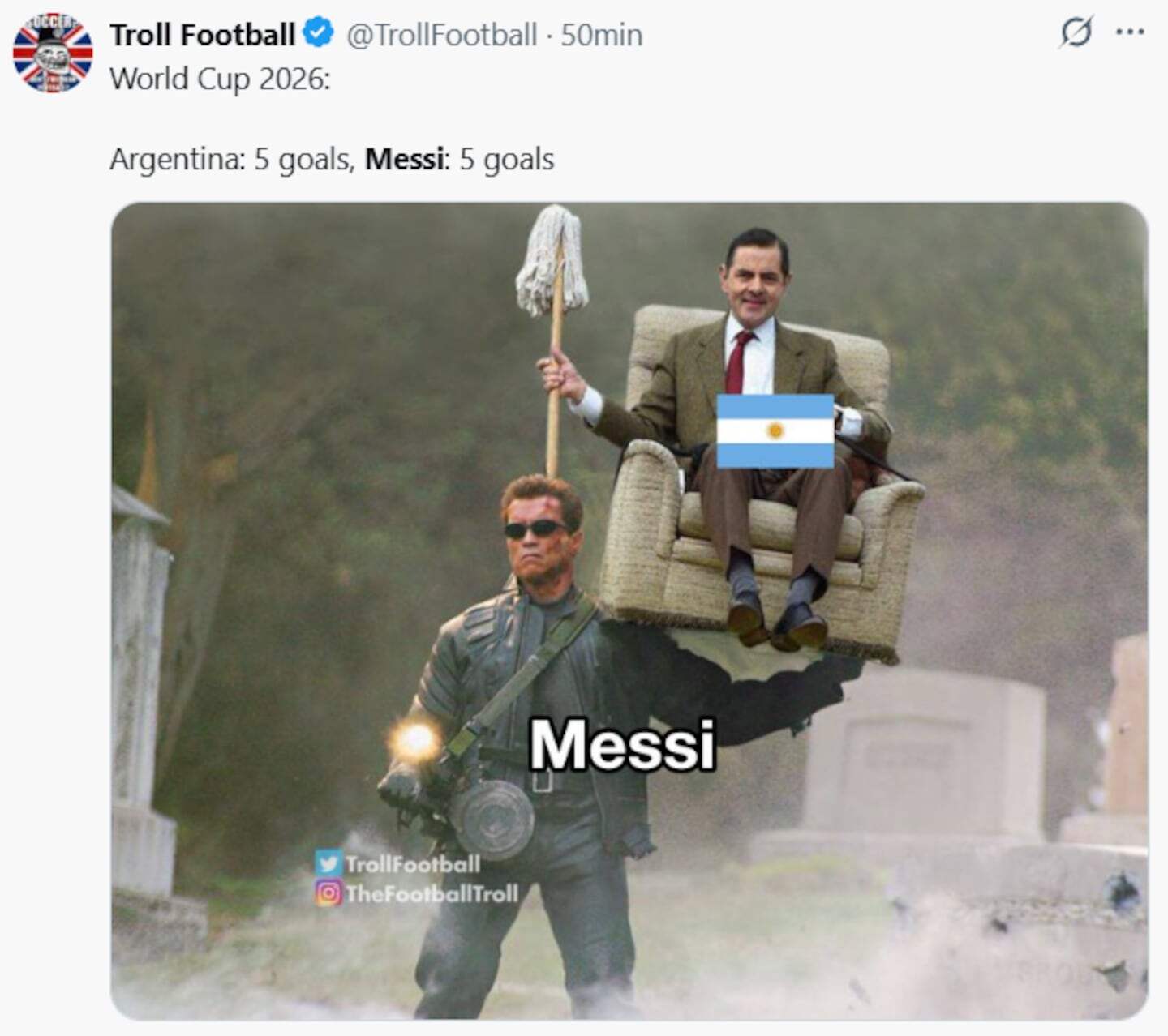 Memes de la victoria de Argentina en el Mundial 2026 con Messi en un sillón y un personaje de acción