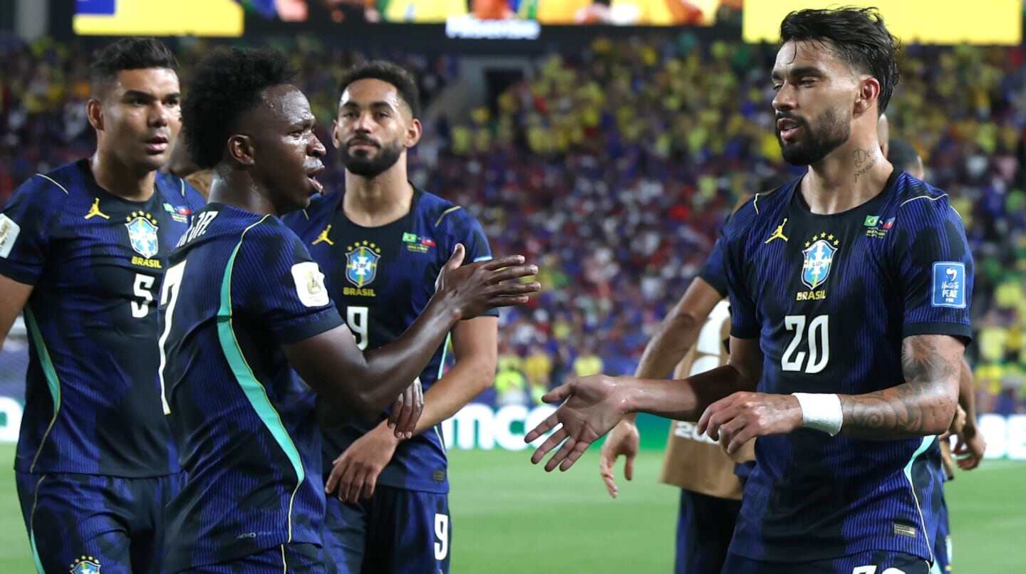 Jugadores de la selección brasileña celebran en el Mundial 2026